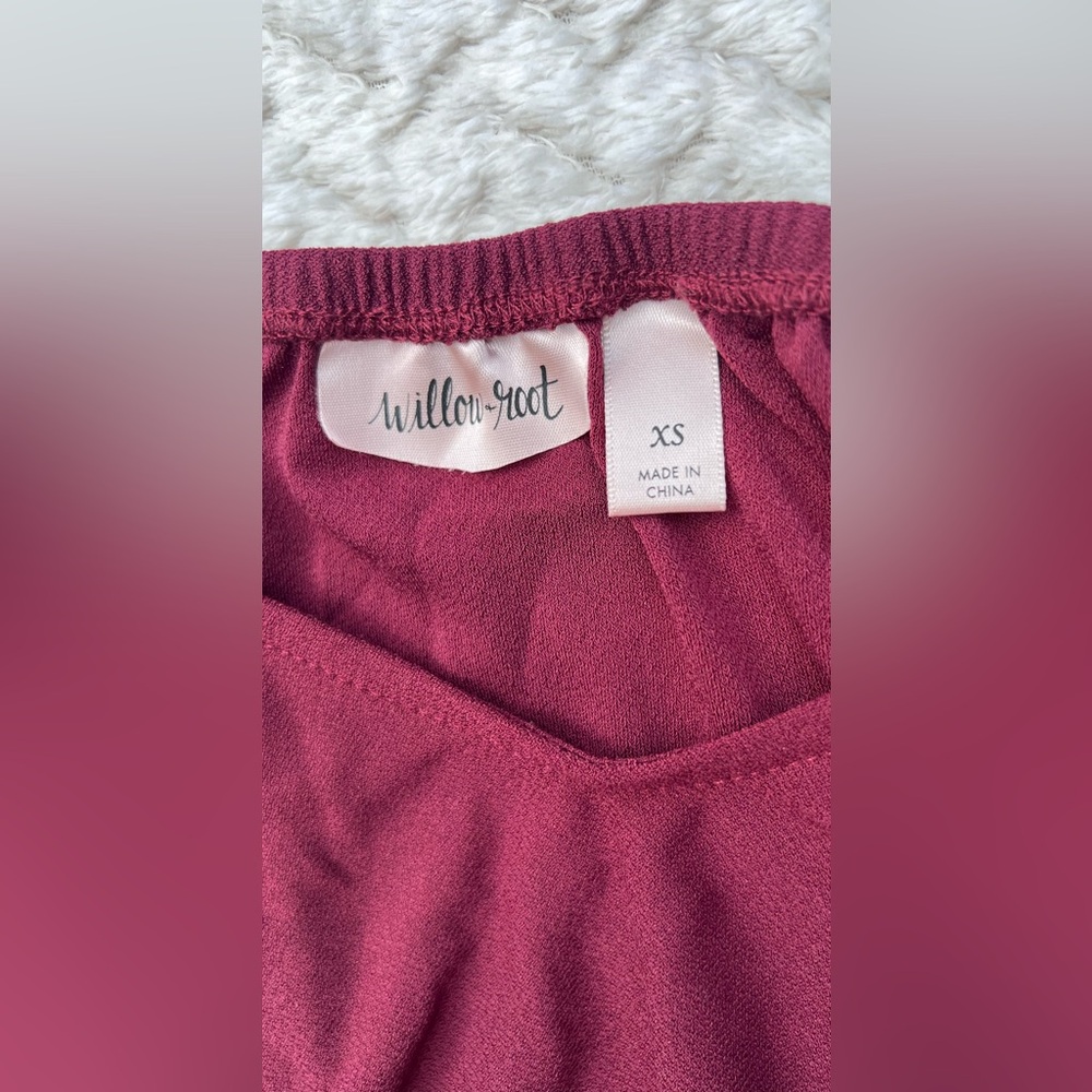 Willow & Root Burgundy Bohemian Camisole Lace Whimsygoth Elegant Fairycore XS - Picture 4 of 9